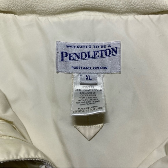 Pendleton White Women’s Down Puffer Jacket Size: XL Warm - Picture 2 of 8